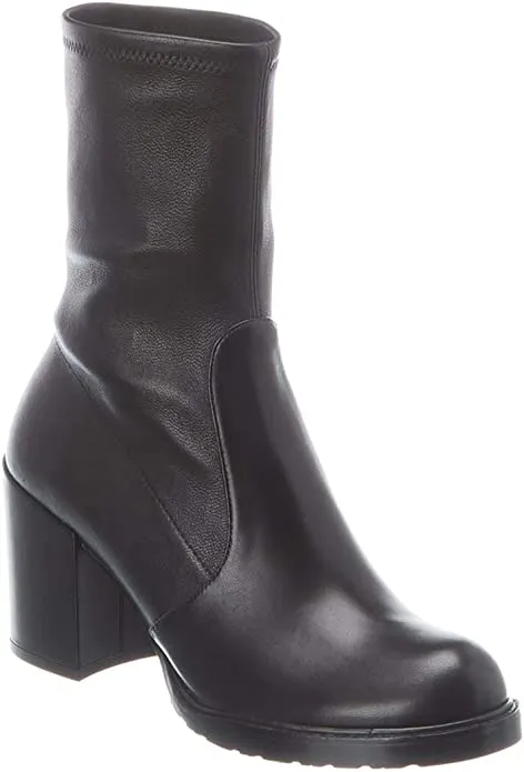 Stuart Weitzman Dalenna Leather Bootie, 9, Black