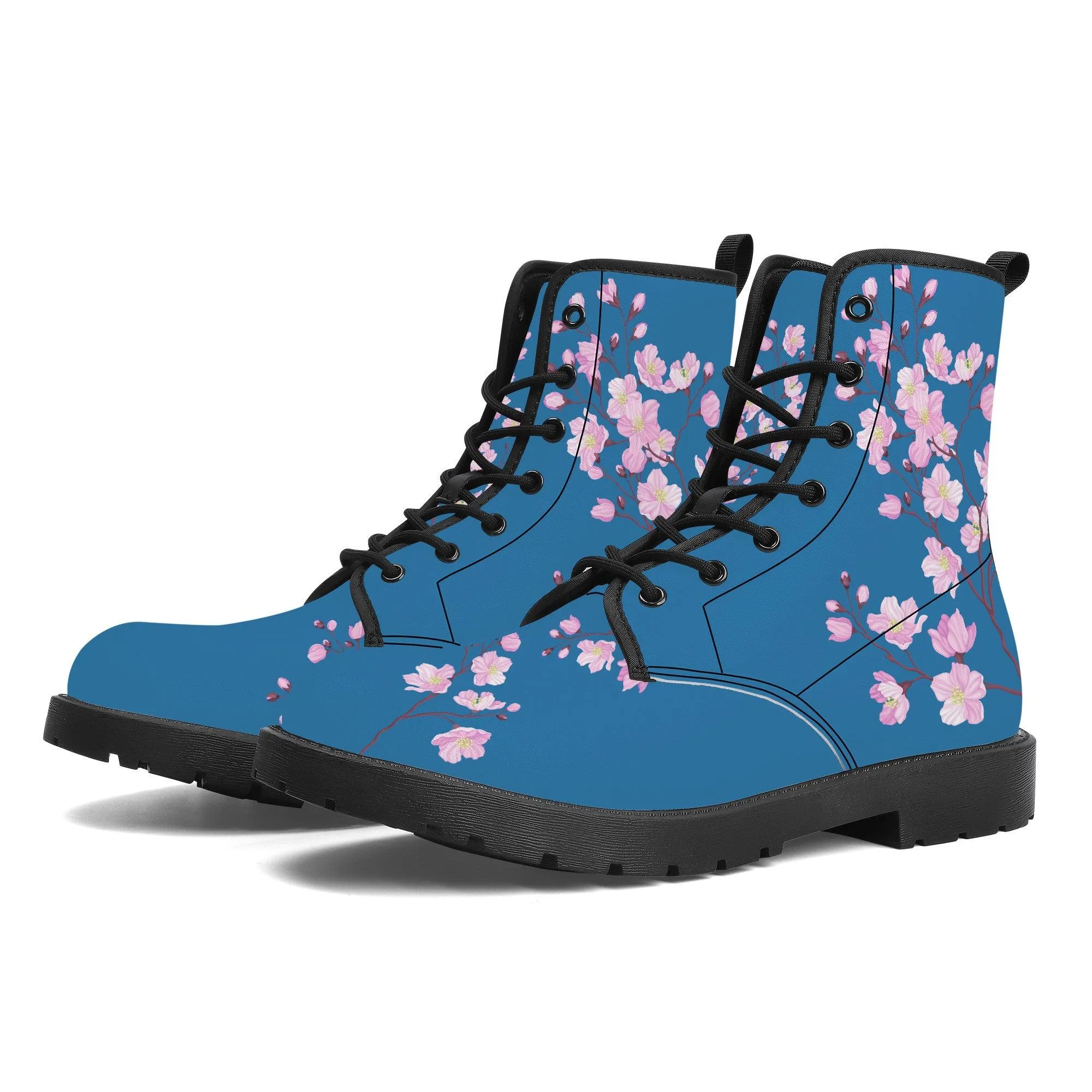 Summer Sky Sakura Vegan Leather Boots
