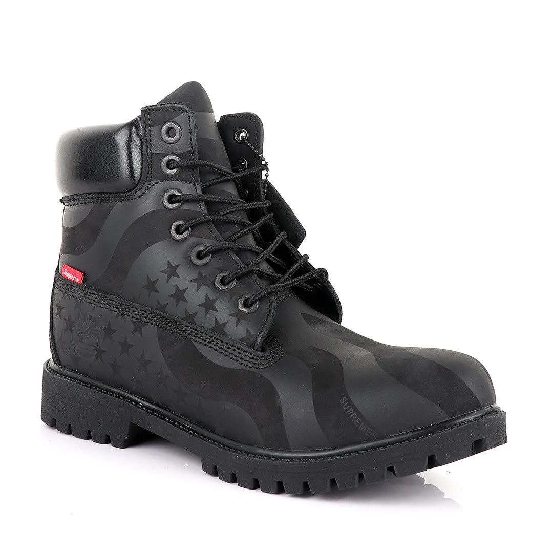 Supreme Timberland Limited Edition Usa Black Hightop boots