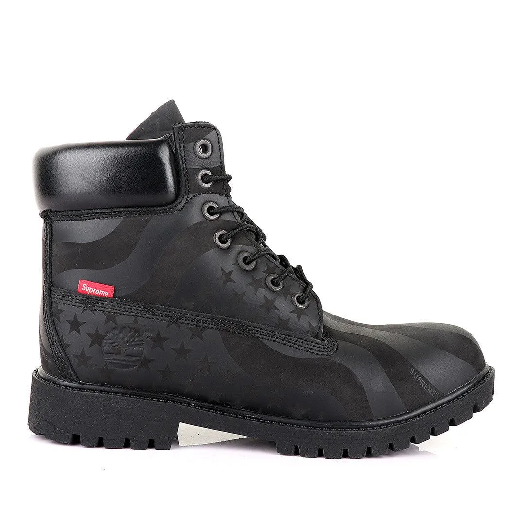 Supreme Timberland Limited Edition Usa Black Hightop boots