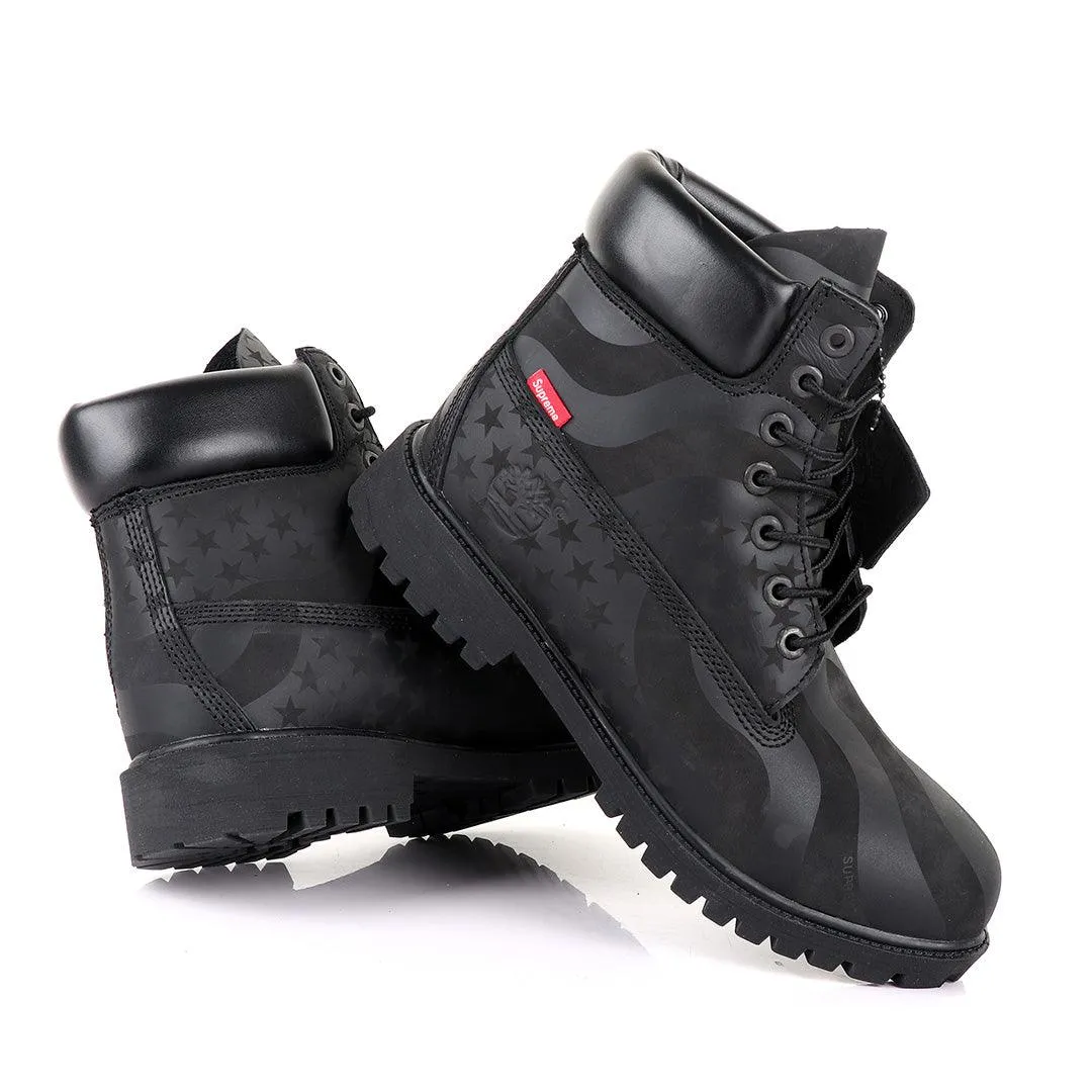 Supreme Timberland Limited Edition Usa Black Hightop boots