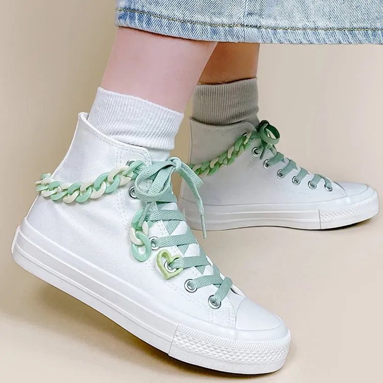 Sweet Girly White High-top Canvas Shoes