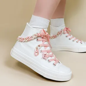 Sweet Girly White High-top Canvas Shoes