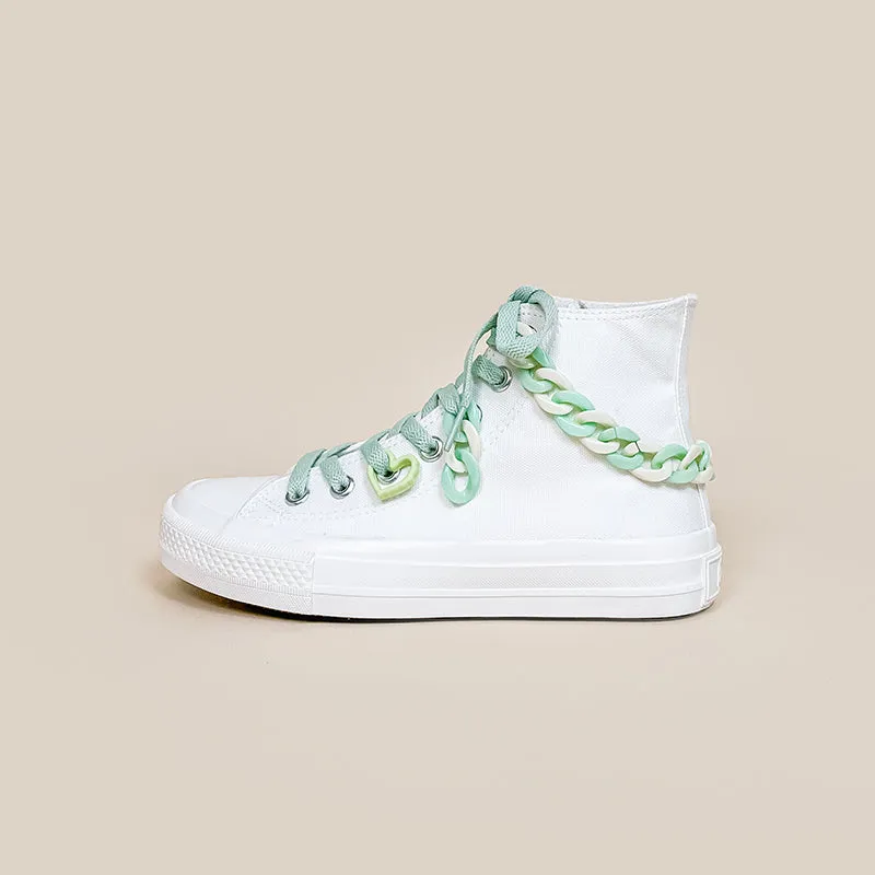 Sweet Girly White High-top Canvas Shoes