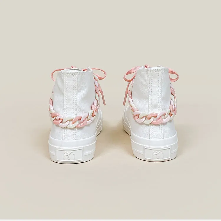 Sweet Girly White High-top Canvas Shoes