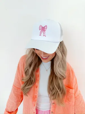 Tala Bow Trucker Hat- White
