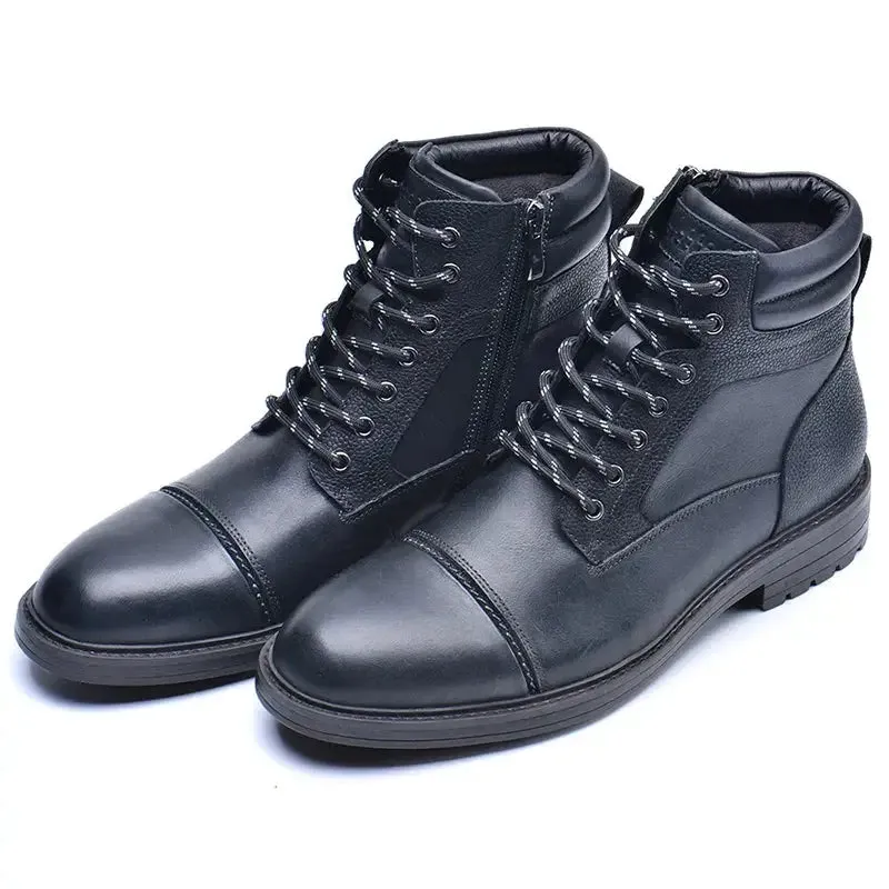 Ufficio 2 - Classic men's leather boots with zipper