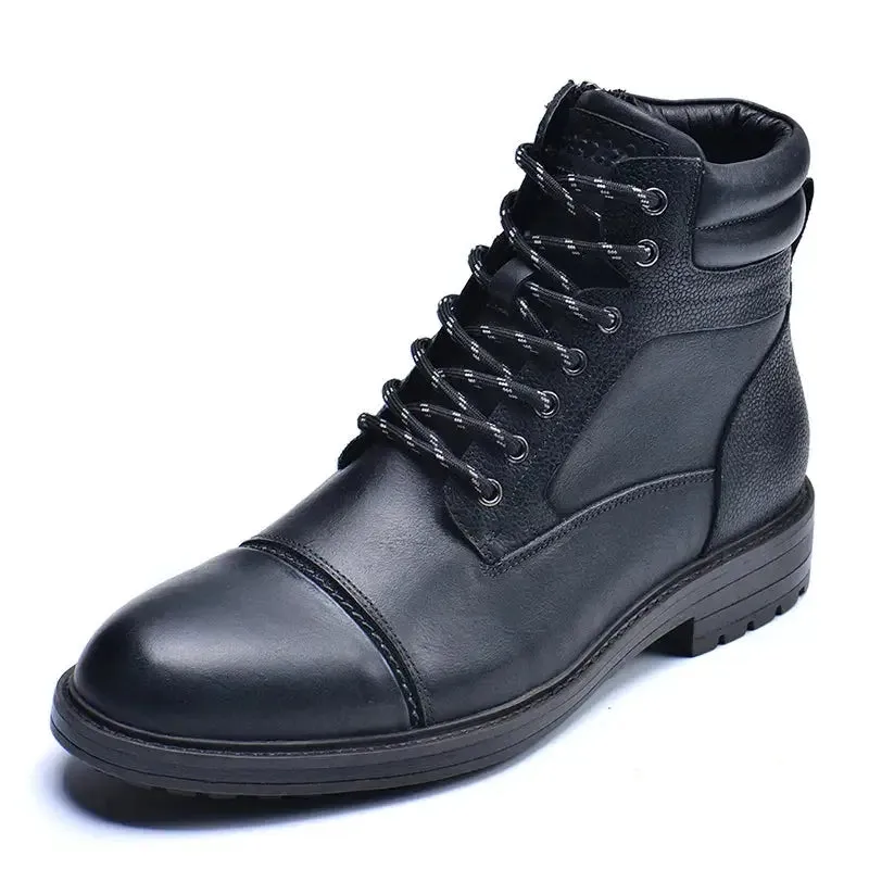 Ufficio 2 - Classic men's leather boots with zipper