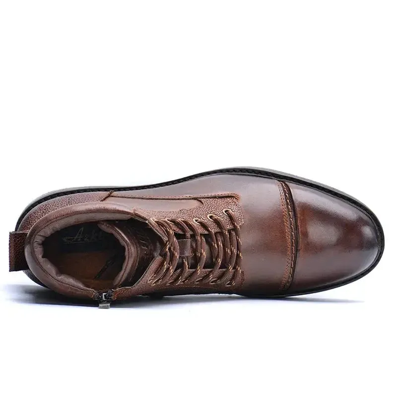 Ufficio 2 - Classic men's leather boots with zipper