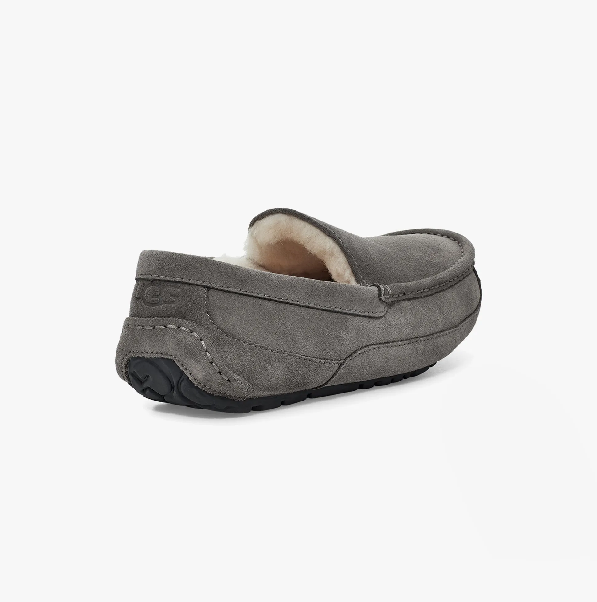 UGG ASCOT Mens Moccasin Suede Slippers Grey