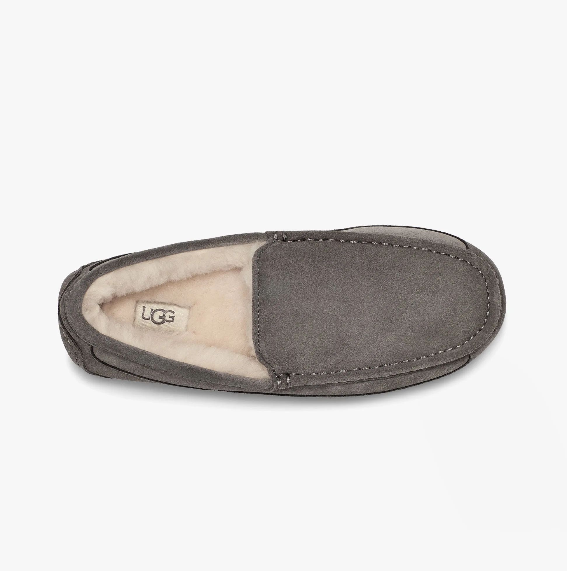 UGG ASCOT Mens Moccasin Suede Slippers Grey