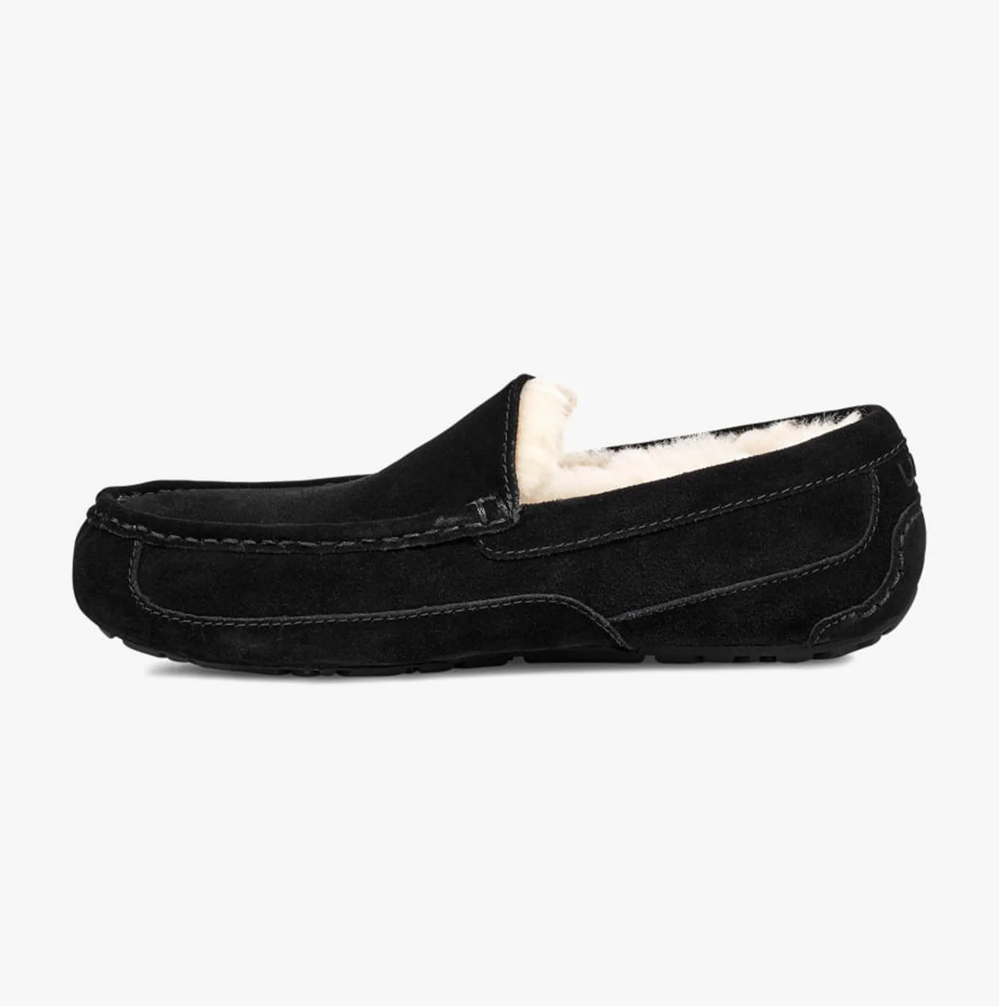 UGG ASCOT Mens Suede Moccasin Slippers Black