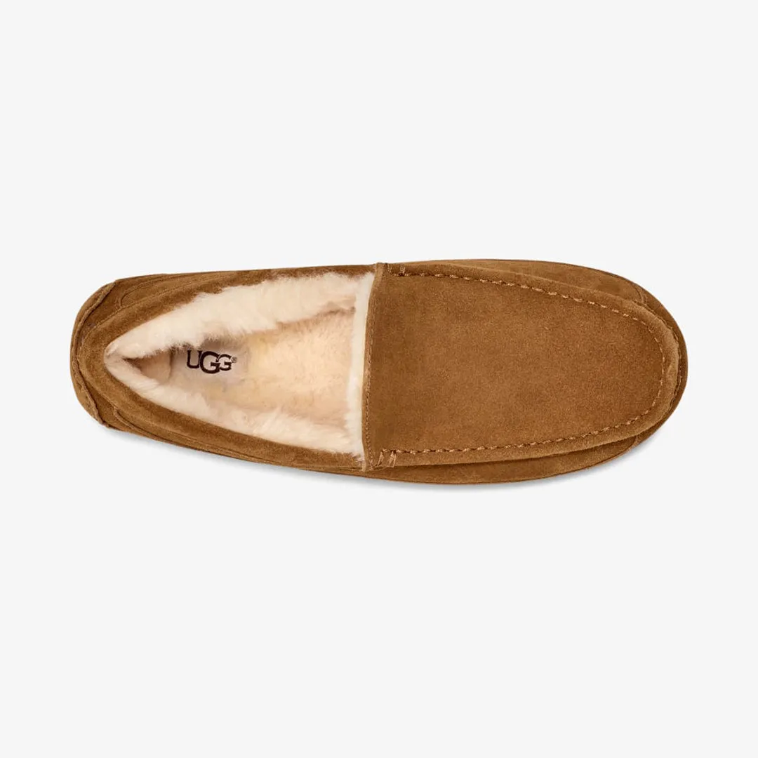 UGG ASCOT Mens Suede Moccasin Slippers Chestnut