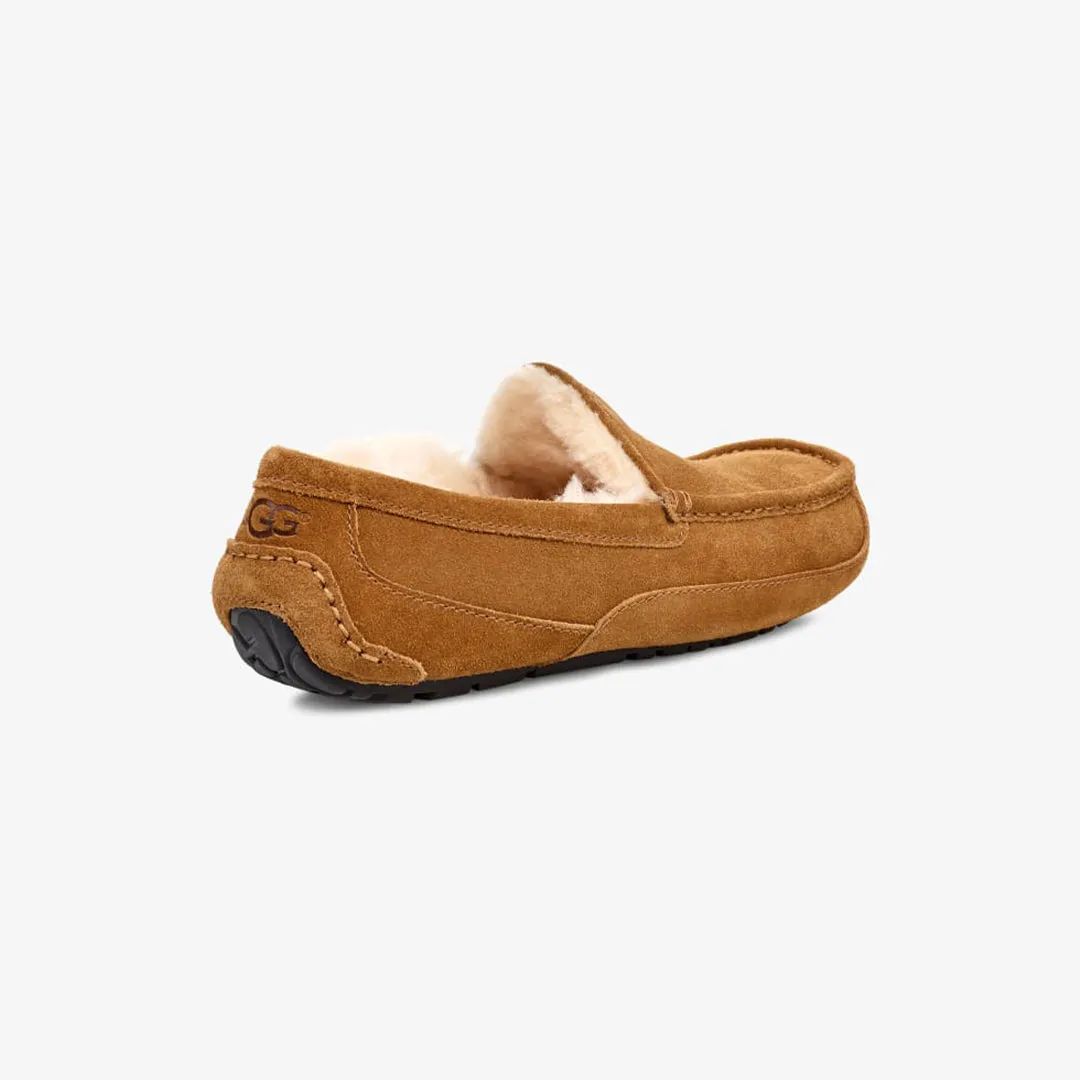UGG ASCOT Mens Suede Moccasin Slippers Chestnut
