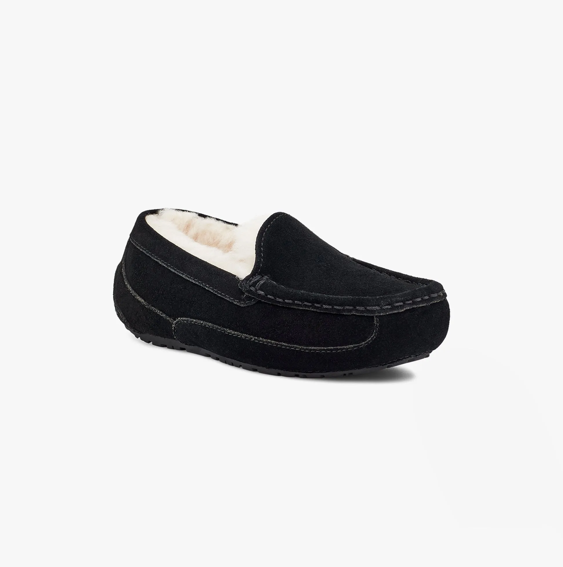 UGG ASCOT Unisex Kids Slippers Black Suede