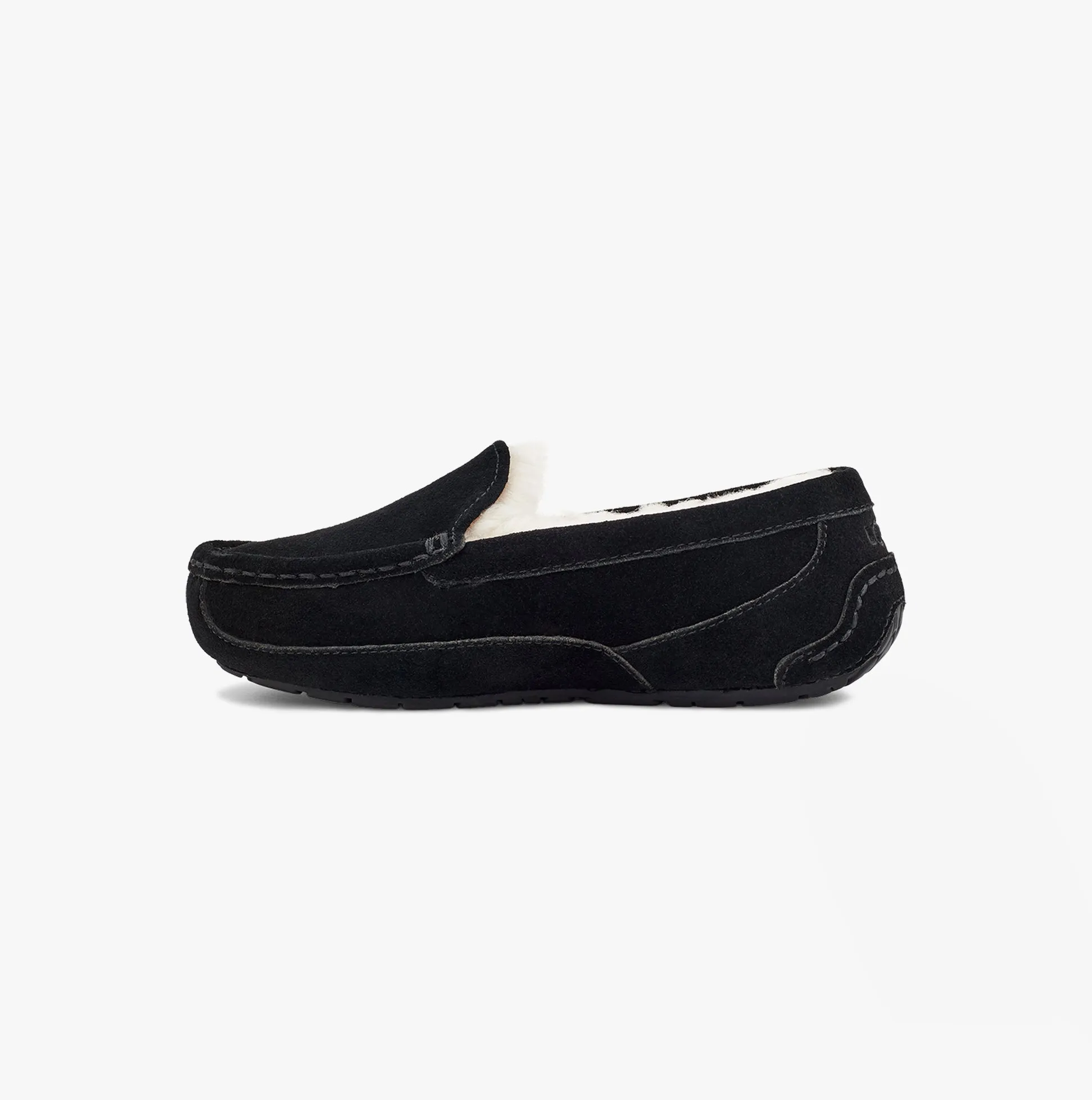 UGG ASCOT Unisex Kids Slippers Black Suede