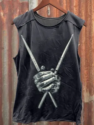 Unisex Retro Rock Music Art Graphic Print Casual Tank Top