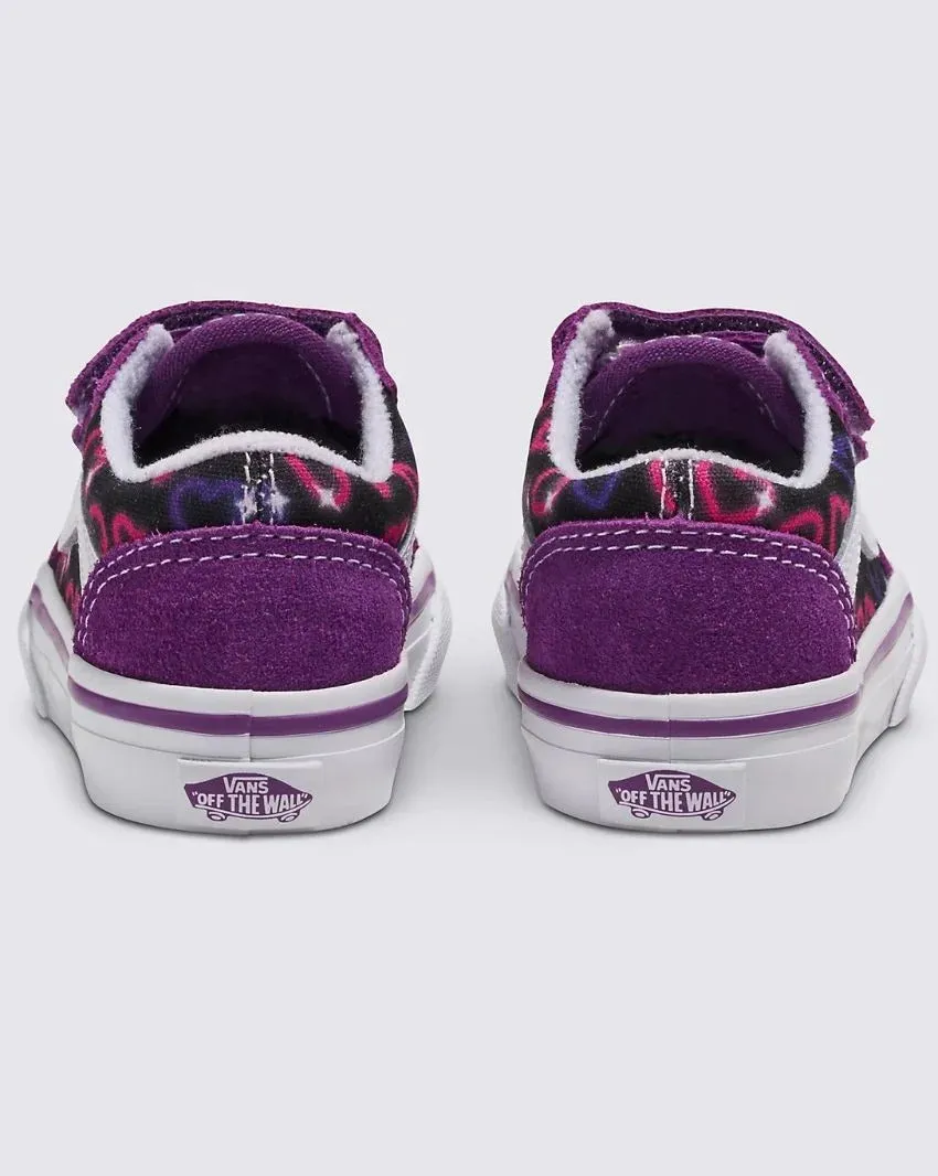 VANS OLD SKOOL INFANT NEON HEARTS PURPLE MULTI
