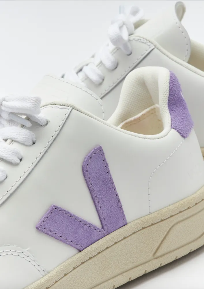 Veja V-12 Leather Extra White Lavande