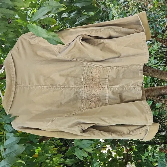 Venezia, Retro Fall Beige, Sand,  Khaki CORDUROY Casual Blazer w Embroidery