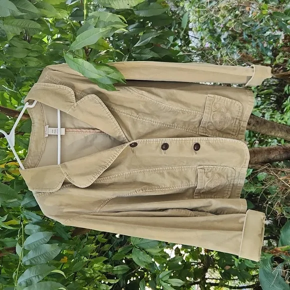 Venezia, Retro Fall Beige, Sand,  Khaki CORDUROY Casual Blazer w Embroidery