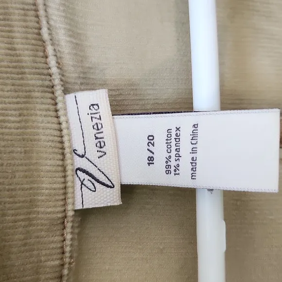 Venezia, Retro Fall Beige, Sand,  Khaki CORDUROY Casual Blazer w Embroidery