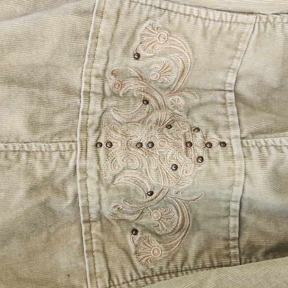 Venezia, Retro Fall Beige, Sand,  Khaki CORDUROY Casual Blazer w Embroidery