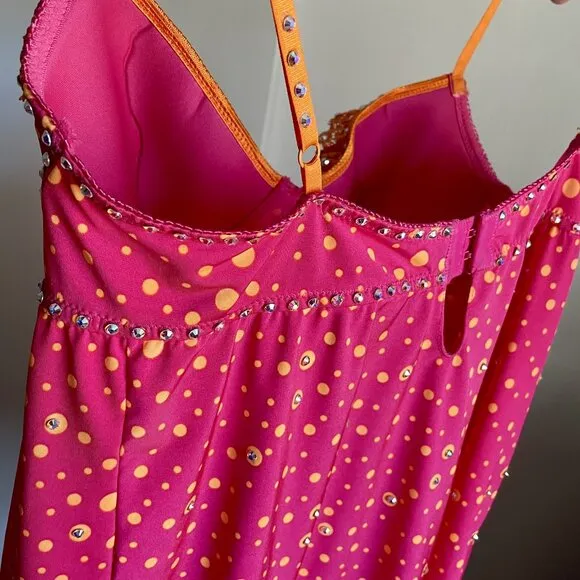 Victoria's Secret Babydoll VTG Sexy Little Things Size 34B Pink Orange Ruffle