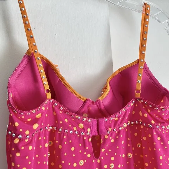 Victoria's Secret Babydoll VTG Sexy Little Things Size 34B Pink Orange Ruffle