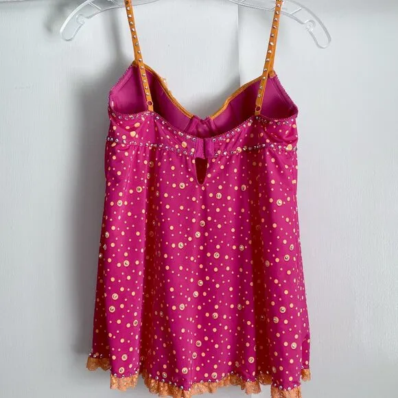 Victoria's Secret Babydoll VTG Sexy Little Things Size 34B Pink Orange Ruffle