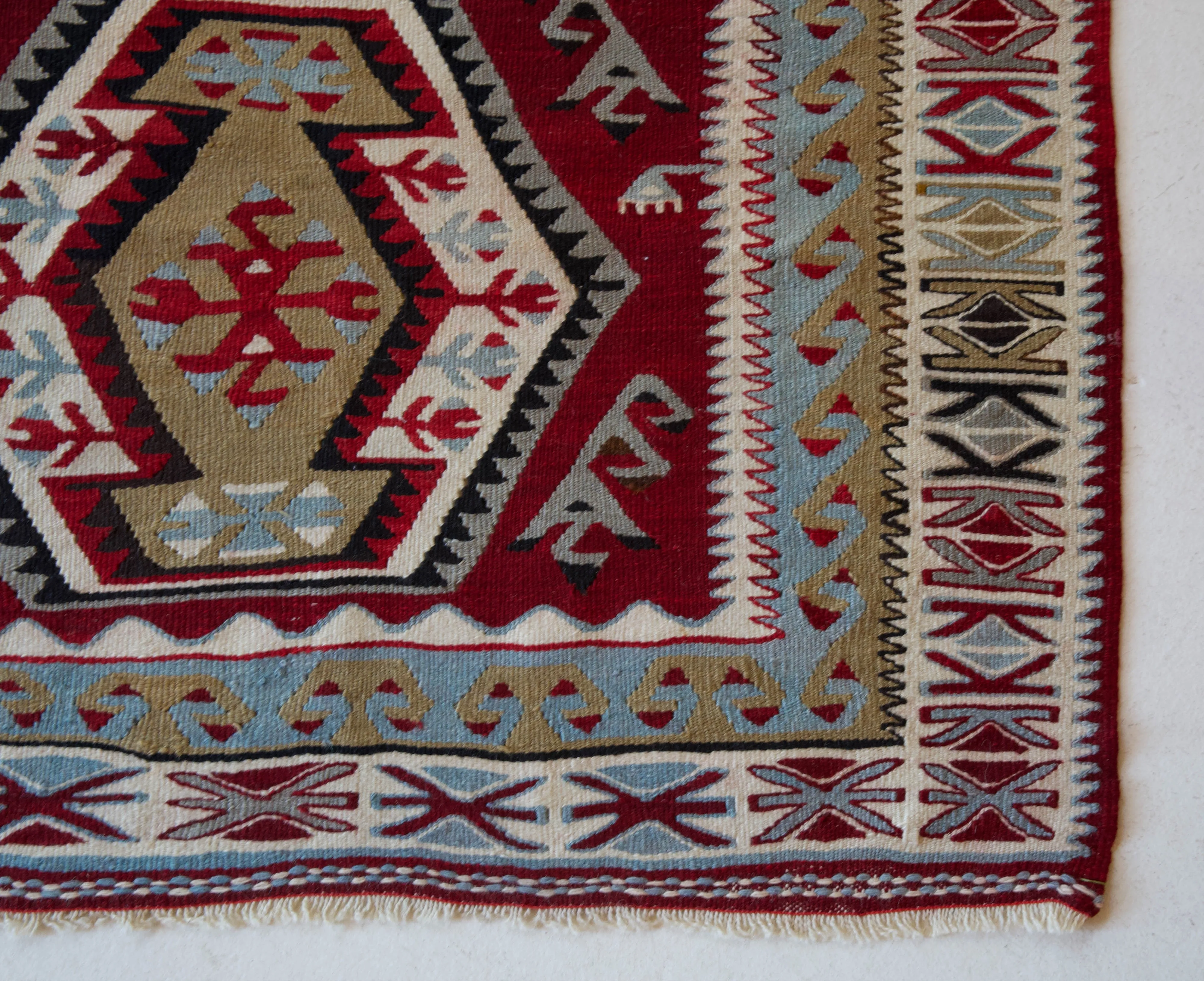 Vintage Kayseri Kilim Rug 3'6"x6'3"