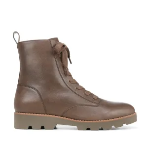 Vionic Women's Lani Water Resistant Lace Up Combat Boot in Greige