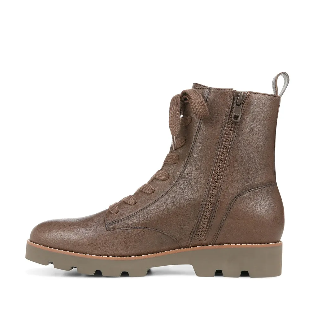 Vionic Women's Lani Water Resistant Lace Up Combat Boot in Greige