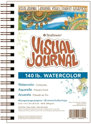 Visual Journal, Watercolor 140lb - 5.5" x 8"