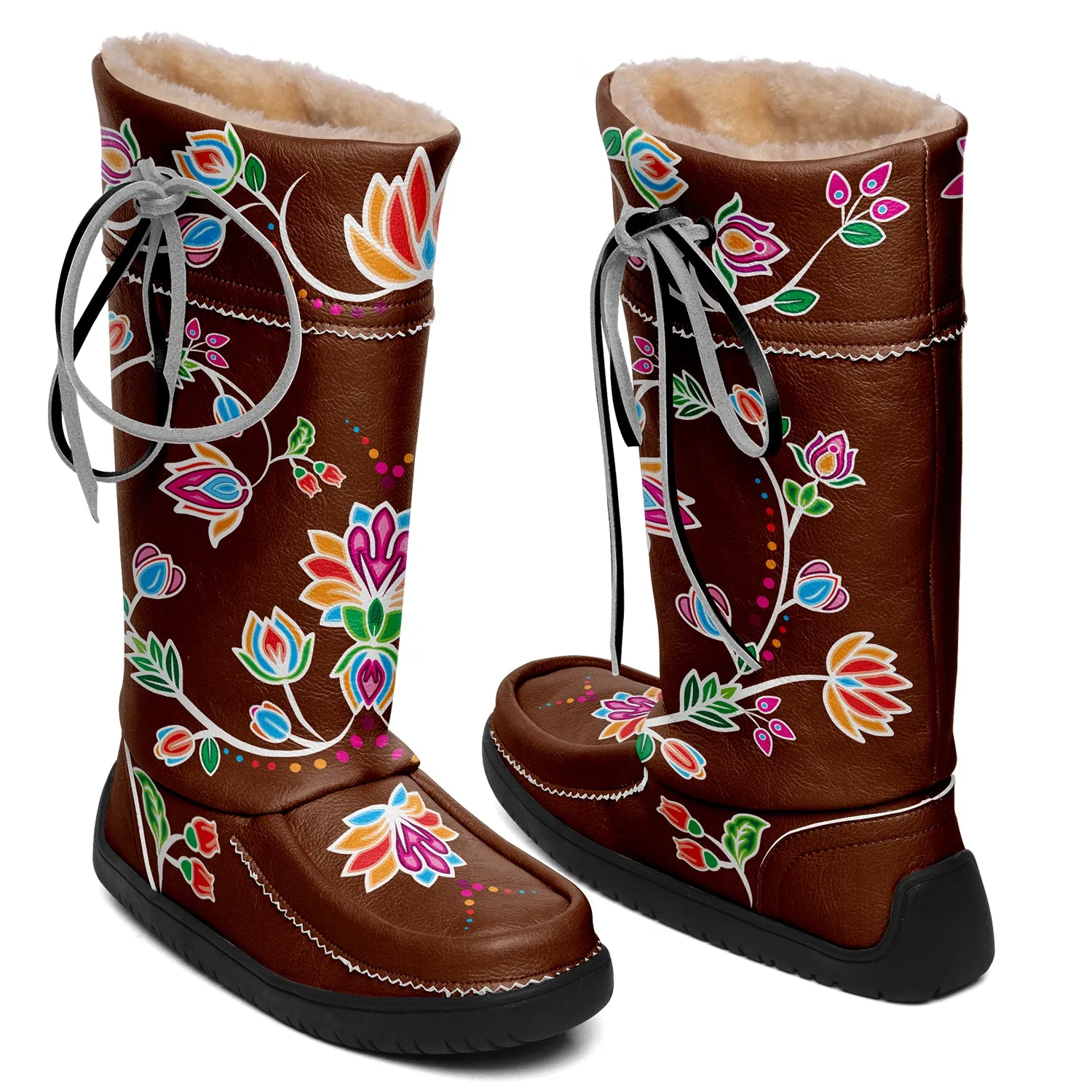 Waterbird Wildflowers Real Leather MocLux
