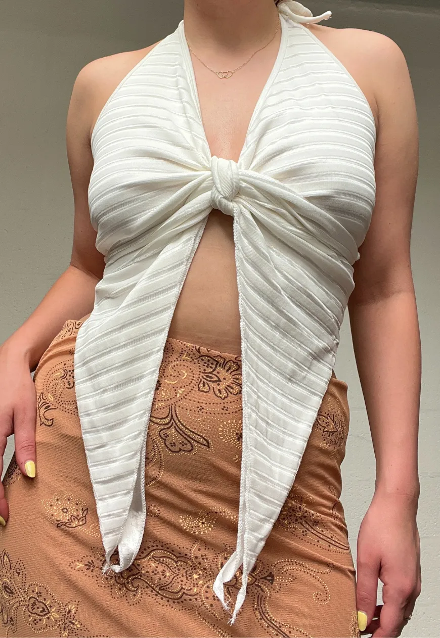 WHITE STRIPE MULTI-WAY TOP