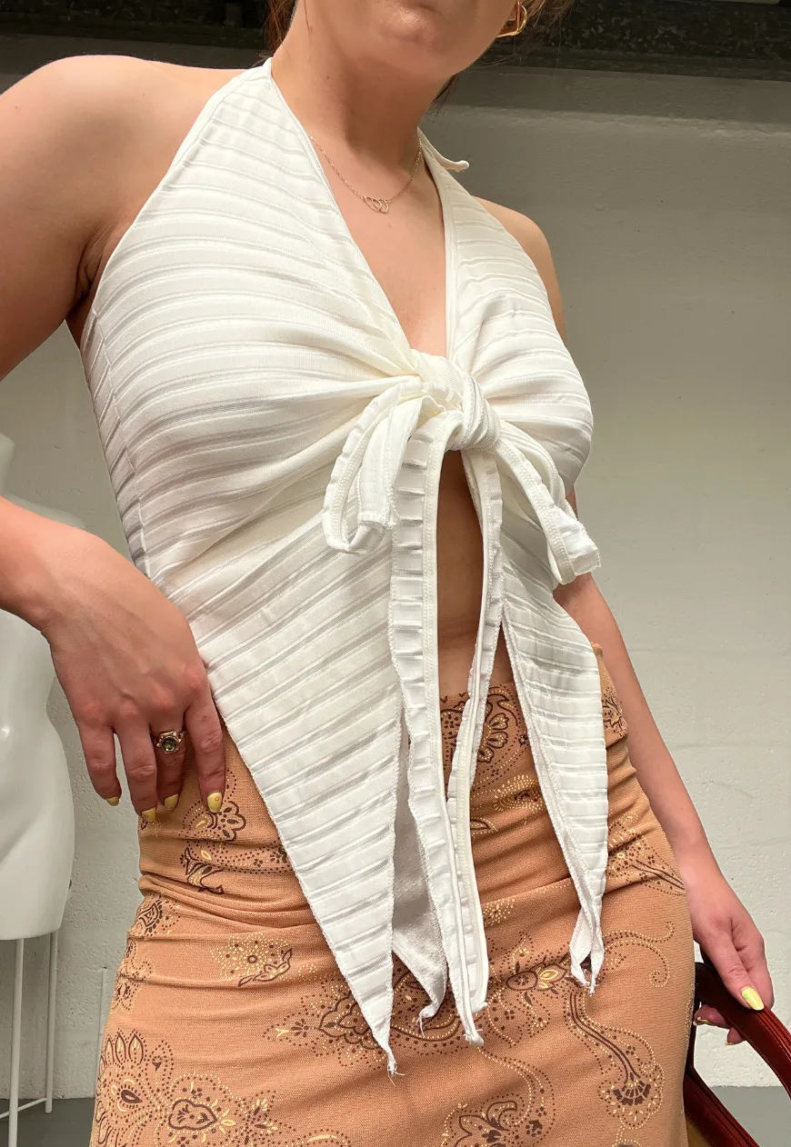 WHITE STRIPE MULTI-WAY TOP
