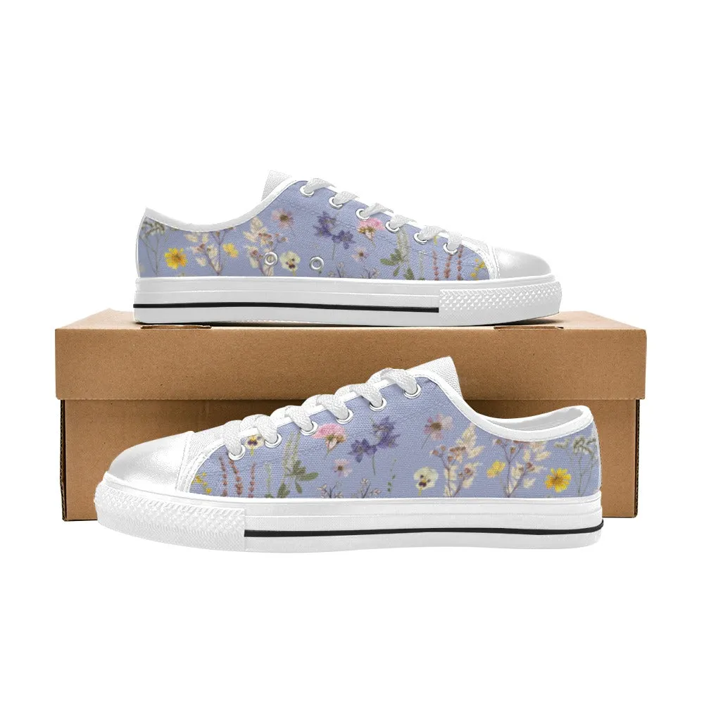Wildflowers Lilac Canvas Low Rise Women's Shoes up to size 12