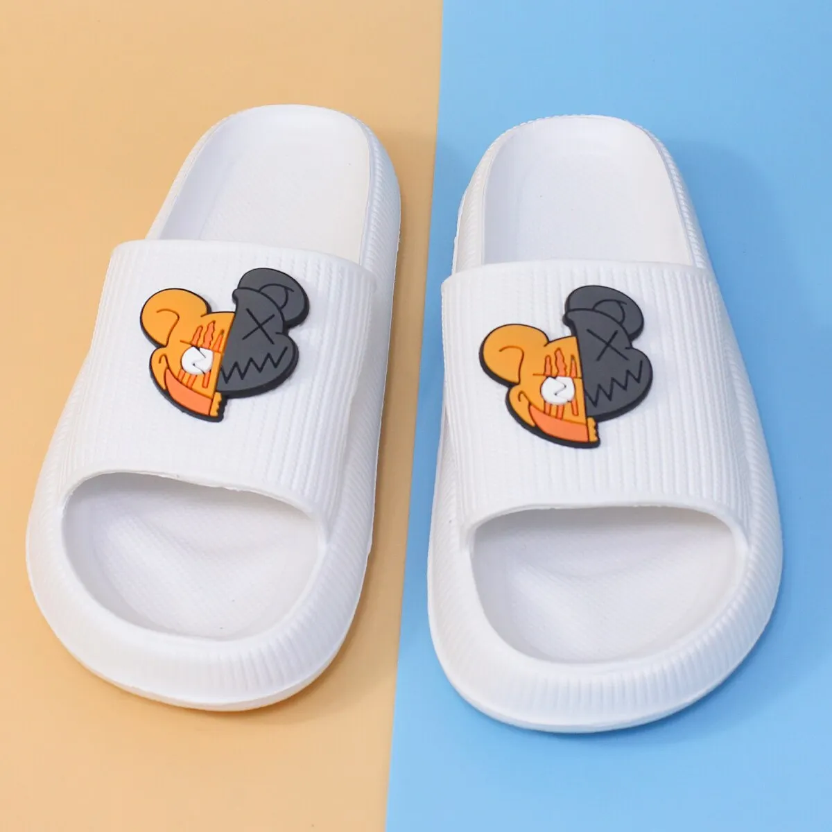 Women Cartoon Bear Decor Beach Slippers