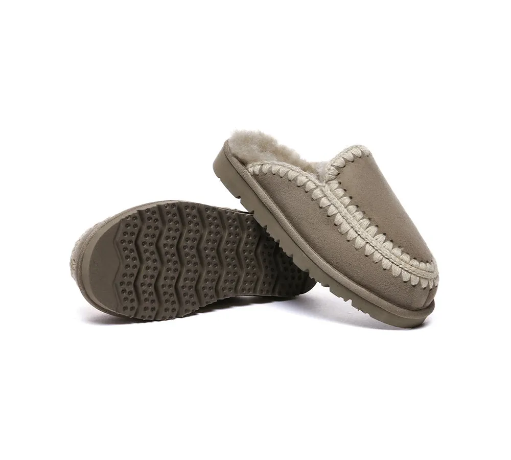 Women Sheepskin Wool Knitted Slippers Sophia