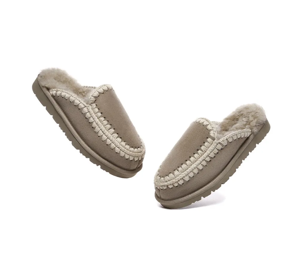 Women Sheepskin Wool Knitted Slippers Sophia