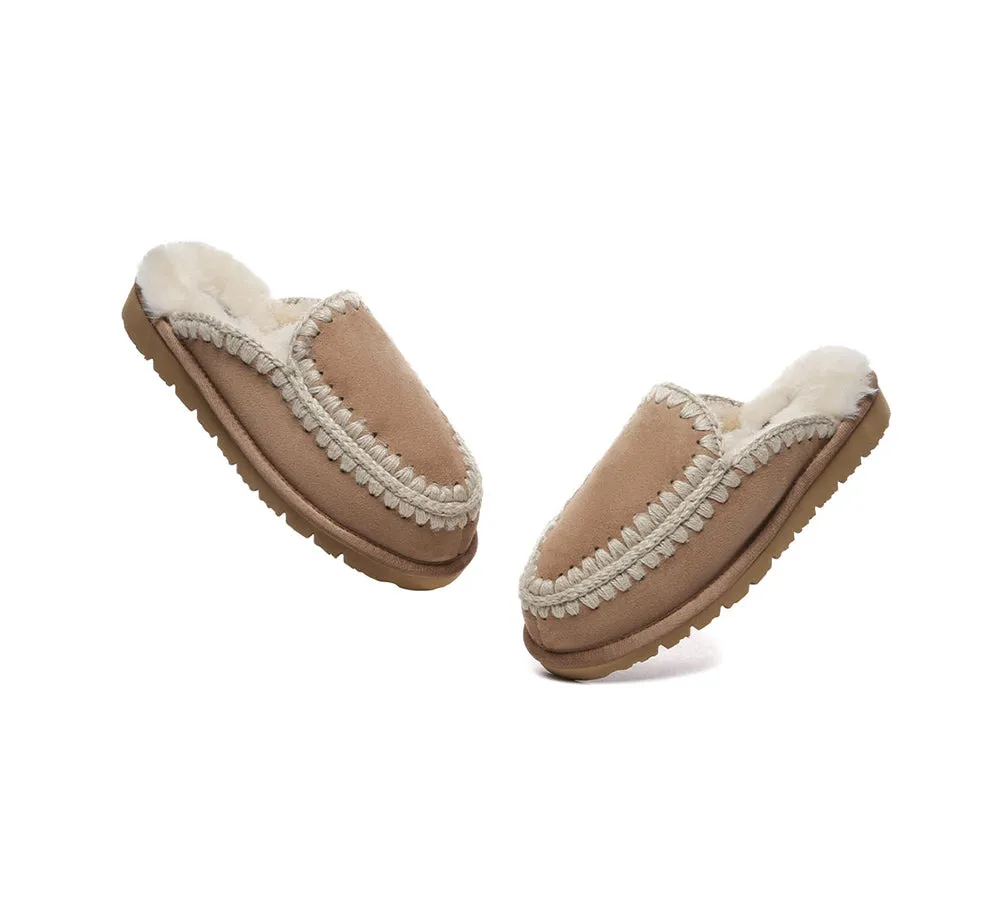 Women Sheepskin Wool Knitted Slippers Sophia