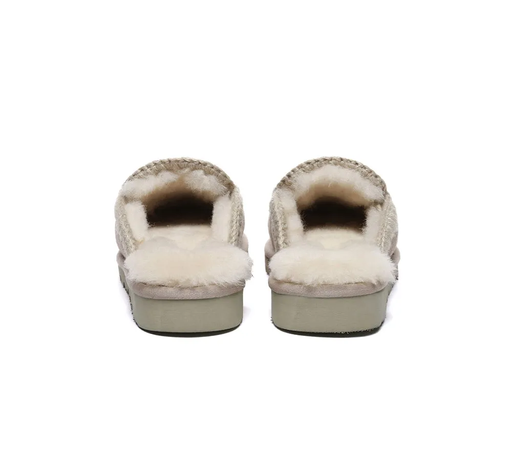 Women Sheepskin Wool Knitted Slippers Sophia