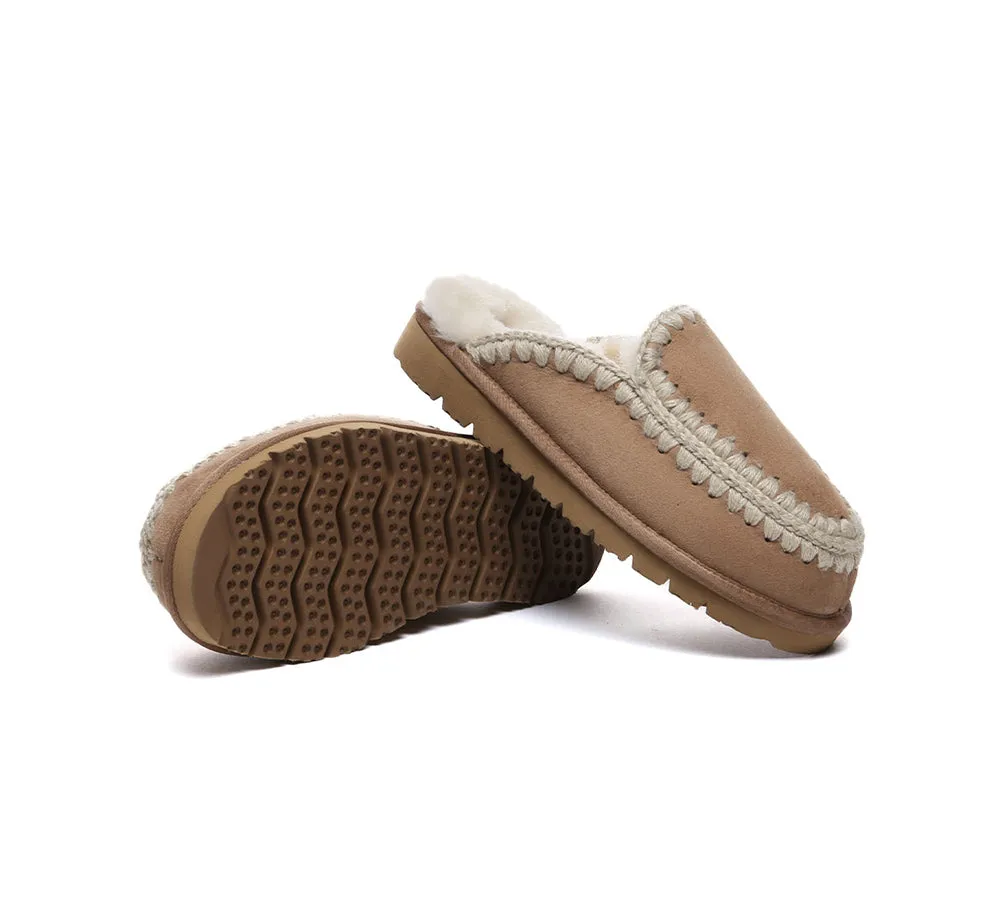 Women Sheepskin Wool Knitted Slippers Sophia