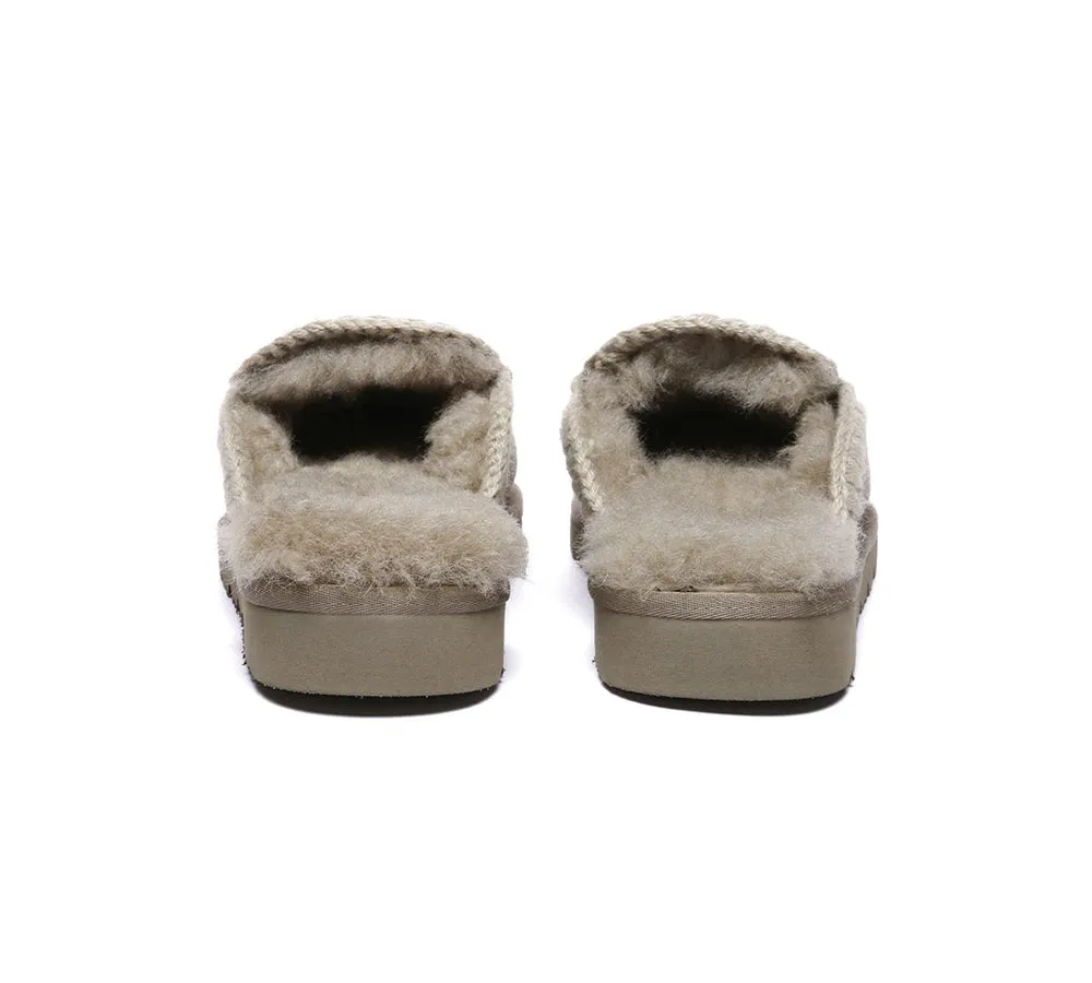 Women Sheepskin Wool Knitted Slippers Sophia