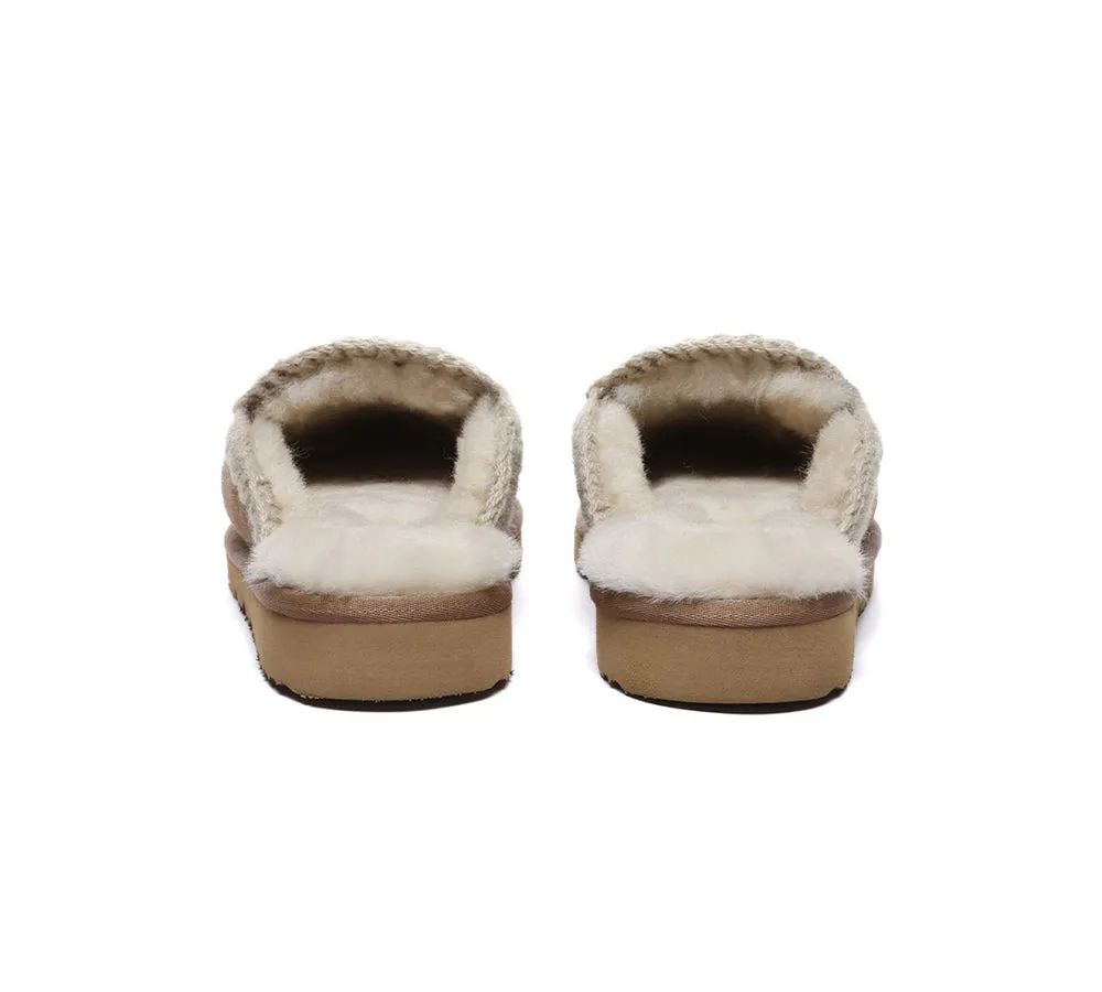 Women Sheepskin Wool Knitted Slippers Sophia