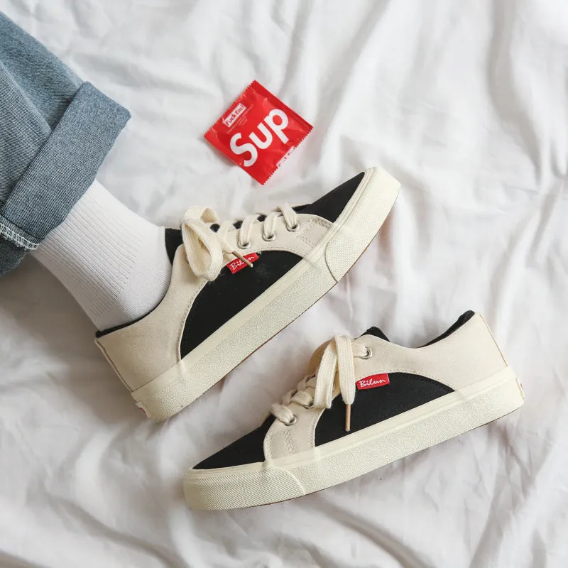 Women Stylish Canvas Casual Flat Skate Shoes