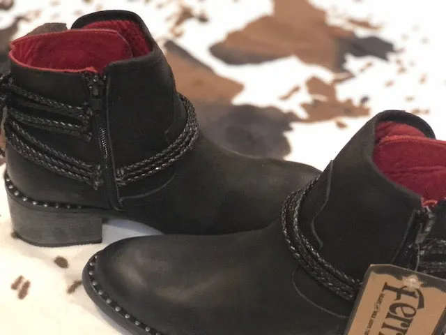 Women's Ferrini Black Macie Leather Boots Handcrafted