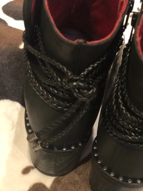 Women's Ferrini Black Macie Leather Boots Handcrafted