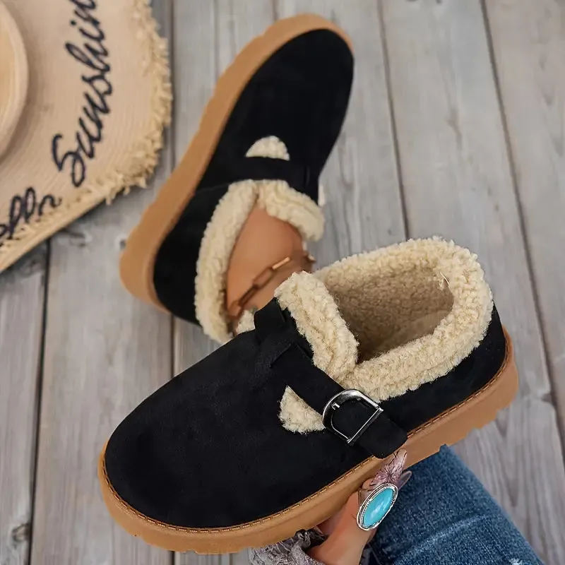 Women's Plush Round Toe Slip-on Flats